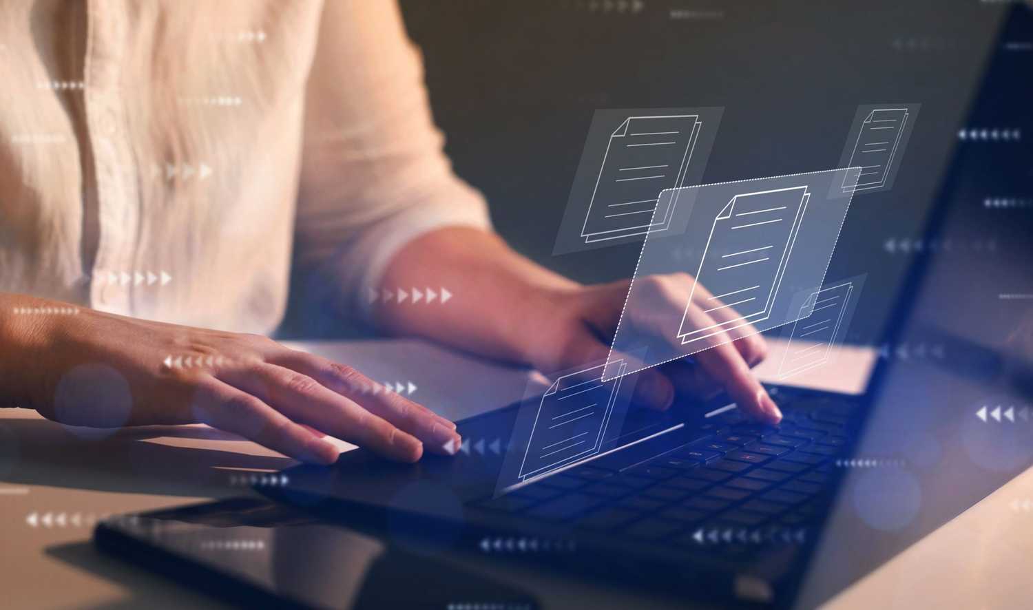 A person using a bill review solution on a computer