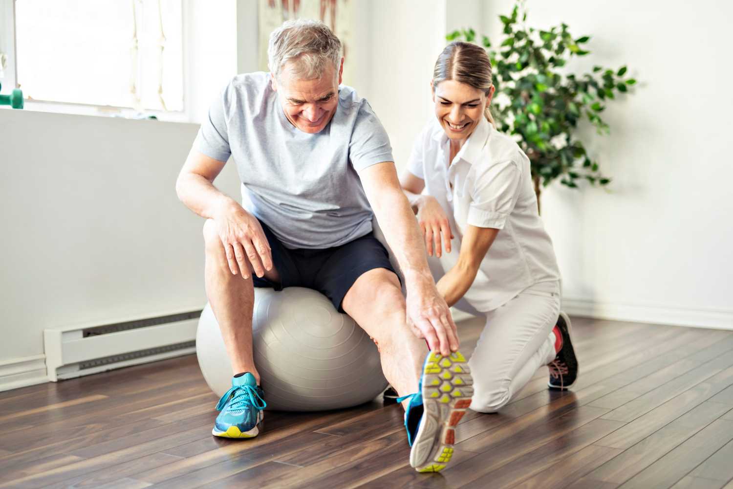 A CorVel ancillary care physical therapist with patient
